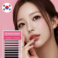 Extensions de cils individuelles 3D volume intense, 100% faites à la main, effet mat, plumeuses, marque privée coréenne, emballage personnalisé, K-Beauty naturel