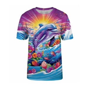 T-shirt décontracté pour homme à coupe classique, imprimé numérique personnalisé, motif uni, respirant, séchage rapide, polyester/coton - Product Image 6