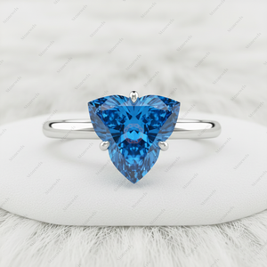 Anillo de Compromiso Solitario de Moda con Diamante Cultivado en Laboratorio de 3 Quilates, Corte Loto Azul, Certificado GIA IGI, Chapado en Oro Fino de 925, Regalo - Product Image 2