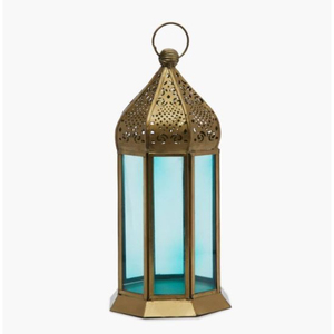Linterna colgante de estilo marroquí de latón y vidrio rojo vintage, linterna decorativa islámica hecha a mano para el hogar, característica sin llama - Product Image 3