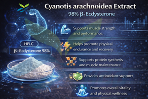 HGO Fournisseur direct d'extrait pur et naturel de Cyanotis arachnoidea, qualité alimentaire, 98% de β-ecdystérone, extrait standardisé - Product Image 5