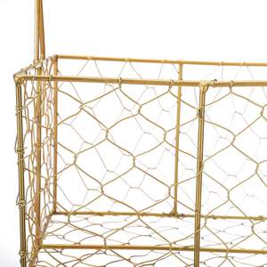 Cesta de Flores para Niña de las Flores en Oro Champán: Decoración de Boda (Imperfecta) - Product Image 2