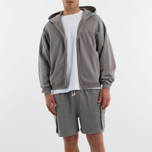 Sweat-shirts à capuche pour hommes de haute qualité, lourds, logo personnalisé, teinture unie, 100% coton, poche, streetwear décontracté pour l'hiver - Product Image 5