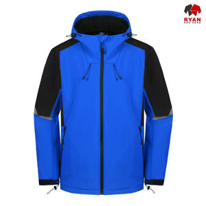 Veste Softshell sur mesure pour homme, fermeture éclair, tissu respirant, col à capuche avec logo personnalisé - Product Image 3