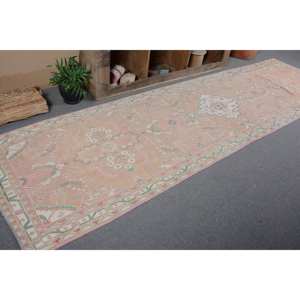 Scandinavian Vintage <b>Turkish</b> <b>Rug</b> Large 3.5 X 12.7ft Handmade Patchwork Design Wool Material with Latex Backing for Hallway Use - Product Image 5