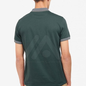 เสื้อยืดผู้ชายแบบแห้งเร็วสำหรับเสื้อโปโลผ้าฝ้ายโพลีเอสเตอร์ใส่สบายเนื้อผ้าแคนวาสลายพื้น - Product Image 4