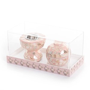 Precioso juego de quemador de incienso de nácar MOP Inlay Tray Set Burner Box Handcrafted Mother Of Pearl Bakhoor Burner Tray Set - Product Image 1
