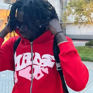 Nueva tendencia Oversized Puff Printing Zipper Hoodie Unisex Personalizar Men Fleece Varsity Zipper Hoodies Jacket - Product Image 5