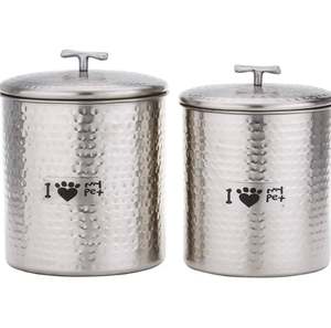 Best Selling Modern Home Kitchen Decor 2-Piece Hammered Silver Food Storage Boxes Modern Food <b>Canisters</b> <b>Set</b> for Spice Storage - Product Image 3