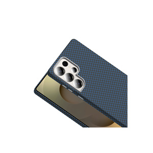 Étui Premium Ultra-Fin Bleu Marine à Texture Fibre de Carbone Compatible MagSafe pour Samsung Galaxy S25 Ultra – Coque Antichoc - Product Image 3