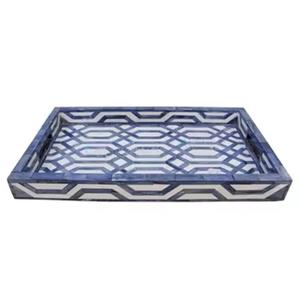 Premium Quality Hot-selling Handmade Bone Inlay <b>Serving</b> <b>tray</b> <b>Handle</b> New Arrival Custom Bone Inlay Design Home Decorative Gifts - Product Image 1