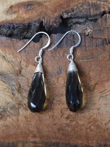 Boucles d'oreilles pendantes en quartz fumé, argent sterling 925, pierre précieuse facettée, bijoux en pierre naturelle faits à la main, cadeau - Product Image 4