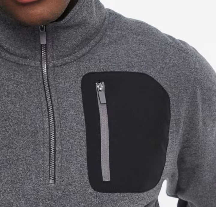 Winter Fleece Mock Neck Quarter Zip Sweater Pullover Custom logo Half Zipper 1/4 Thermal Polar Fleece Men Oversize Sweatshirt