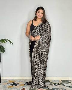 Super Hit SANVI FASHION Design Lunch Semi Gajji Silk Saree de fête à séchage rapide, doux et lisse - Product Image 5