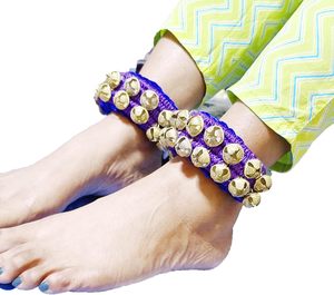 Indian Classical Dancers Musical Instrument 20+20 Bhartnatyam 40-Bell Gongroo Anklet Bells with Angel Love Fairy Themes - Product Image 2