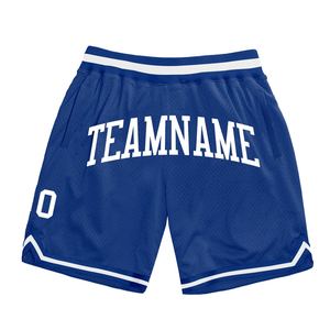 Industrie Direct Engro Sportswear Cómodo Custom Royal White Authentic Throwback Basketball Shorts - Product Image 1