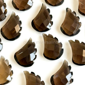 Quartz fumé naturel sculpté à la main pierres précieuses en vrac breloques feuille 15mm perles de Quartz fumé pour la fabrication de bijoux fournitures par grossiste - Product Image 5