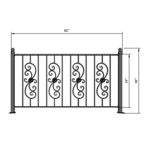 Garde-corps de balcon en fer forgé à la main avec un design personnalisé élégant pour la décoration extérieure, adapté aux espaces extérieurs modernes - Product Image 6