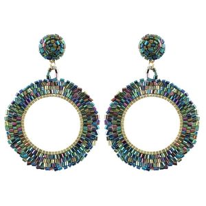 AALIYAN IMPEX-Pendientes hechos a mano con cuentas multicolor para mujeres y niñas, aretes bohemios con flecos, joyería para fiesta - Product Image 1