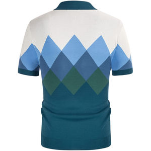 Camiseta de lino y algodón transpirable para hombre, camiseta informal estampada de manga corta con cremallera, Polo a rayas de Color sólido para hombre - Product Image 5