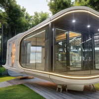 Maison Modulaire Préfabriquée de Luxe Moderne en Acier de 40 Pieds, Capsule Spatiale, Mini-Maison Mobile, Couleurs Personnalisables, Villa Hôtel avec Système d'Identification par Empreinte Digitale