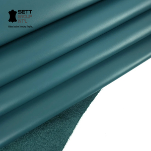 Cuir pleine fleur de vache bleu OEM 1,1-1,3 mm pour la fabrication de chaussures, la décoration intérieure, le travail du cuir artisanal, la couture, l'atelier, qualité professionnelle, fiable - Product Image 1
