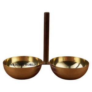 Ensemble de trois bol à chocolat en acier inoxydable bol à chocolat décoratif plaqué or taille personnalisée nouveau bol à chocolat de luxe - Product Image 5