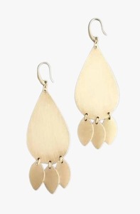 Venta caliente joyería de metal de moda chapado en oro elegante anillo de oreja pendientes de gota de flor con fiestas de diamantes y perlas - Product Image 2