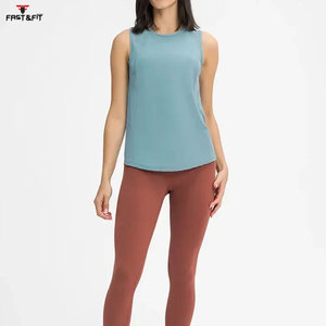 Nouveau modèle Débardeur pour femme Couleur unie Gilet sans manches Slim Fit Yoga Débardeurs de course à la mode pour femme - Product Image 6