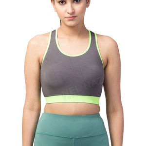 Soutien-gorge de sport de yoga sans couture à soutien élevé pour femmes vêtements d'entraînement taille haute de haute qualité-léger respirant gris - Product Image 1