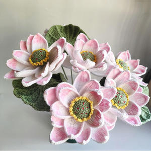 Nuevas Flores de Loto Artificiales Tejidas a Mano, Decoración para el Hogar, Flores Eternas DIY, Disponibles en Stock - Product Image 1