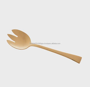 Juego de servidor de ensalada de acero inoxidable hecho a mano de calidad superior - Product Image 2