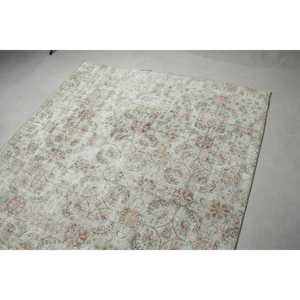 Alfombra Turca Vintage Grande de 5.6x9.7 pies, Alfombra de Lana Blanca - Product Image 5