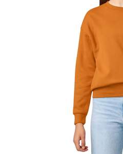 Sudadera de Mujer para Invierno, Informal, 100% Algodón, Ecológica, con Logotipo Personalizado OEM, Forro Polar Suave, Color Naranja - Product Image 3