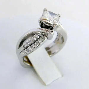 Anillo de boda de plata 925 de calidad AAA+ para mujer, joyería con simulación de zafiro blanco, 6 Cus-Jew20 - Product Image 3