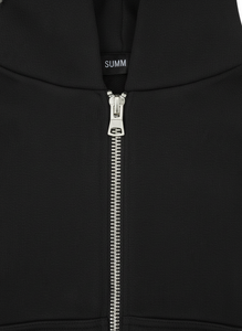 Sweat à capuche oversize noir pour homme, fermeture éclair intégrale, coupe ample, en molleton de coton, streetwear - Product Image 4