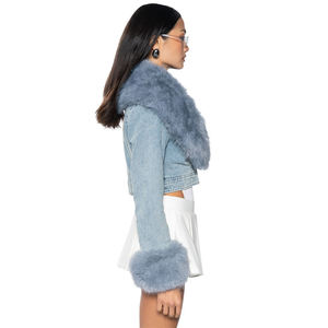 Otoño Invierno ropa de trabajo chaqueta teñida solapa botón decoración algodón relleno-Nuevo lavado empalme contraste Color diseño cremallera - Product Image 4