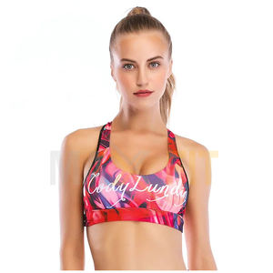 Soutien-gorge de sport en maille respirant personnalisé ensembles de fitness en forme de V souple et hautement élastique sport pour femmes haut court de yoga fitness - Product Image 3