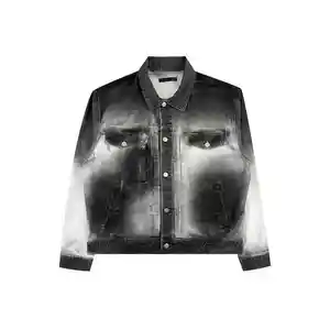 Veste en jean pour homme de haute qualité personnalisée 2024, mode contractée, nouvelle veste en jean pour homme de haute qualité, vente chaude, veste en jean - Product Image 1