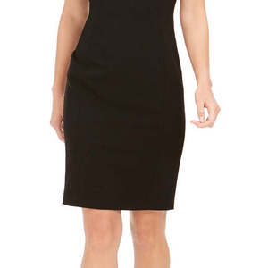 Abito tubino da donna Calvin Klein taglia 8 P nero con finiture in perle finte e vita comoda - Product Image 3