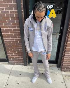 Jersey de algodón 2023 ecológico para hombre, conjunto de trajes para correr, transpirable, a prueba de viento, con cremallera, de talla grande, informal, para deporte de invierno, 100% - Product Image 4