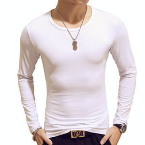 T-shirt à manches longues vierge avec logo OEM uni à col en V et col rond pour hommes, séchage rapide, livraison DDP - Product Image 6