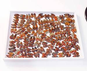 Paire de cabochons en quartz d'obsidienne mexicaine naturelle de super qualité disponible en formes et tailles mélangées pour la fabrication de bijoux - Product Image 6