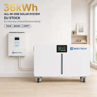 Système de Stockage d'Énergie Domestique (ESS) LiFePO4 36 kWh 51,2 V 720 Ah avec Barre Lumineuse, 10000+ Cycles, Alimenté par un Onduleur 15 kW pour Maison Connectée au Réseau, Stock UE DE PL