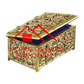 Boîte à bijoux en bois de vente chaude avec jambe en métal boîte en métal de conception en relief pour garder les bijoux en sécurité au prix de gros - Product Image 3