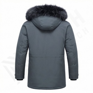 Chaqueta Parka con Capucha de Piel, Cortavientos, Abrigo Largo Cálido de Invierno para Hombre, Ropa Exterior Térmica Aislada, Prenda Resistente para Protección contra la Nieve - Product Image 2