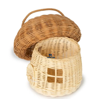 Haute qualité rotin champignon mignon maison de poupée panier de rangement enfants jouets rotin champignon panier
