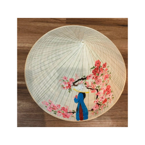 Chapeau vietnamien non conique de haute qualité: chapeau de paille de palmier en bambou fabriqué à la main pour la protection solaire et le style - Product Image 1