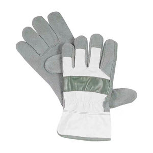 Venta al por mayor de fábrica Guantes de seguridad laboral industrial de cuero de vaca de doble palma Protección de trabajo de soldadura al aire libre mejorada 2025 - Product Image 5