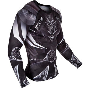 เสื้อยืดแขนยาวพิมพ์ลายเกราะสปาร์ตัน 3 มิติ สำหรับผู้ชาย เสื้อออกกำลังกาย ฟิตเนส แห้งเร็ว สำหรับผู้ชาย ขายส่ง - Product Image 2